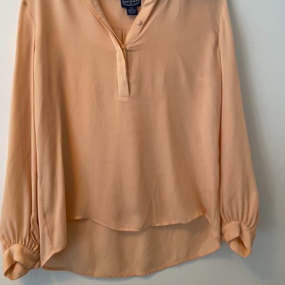 SCOOP NYC Silk Beige Blouse - Picture 2 of 3